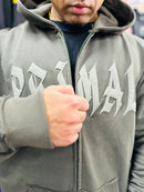 Rough style zipped hoodie