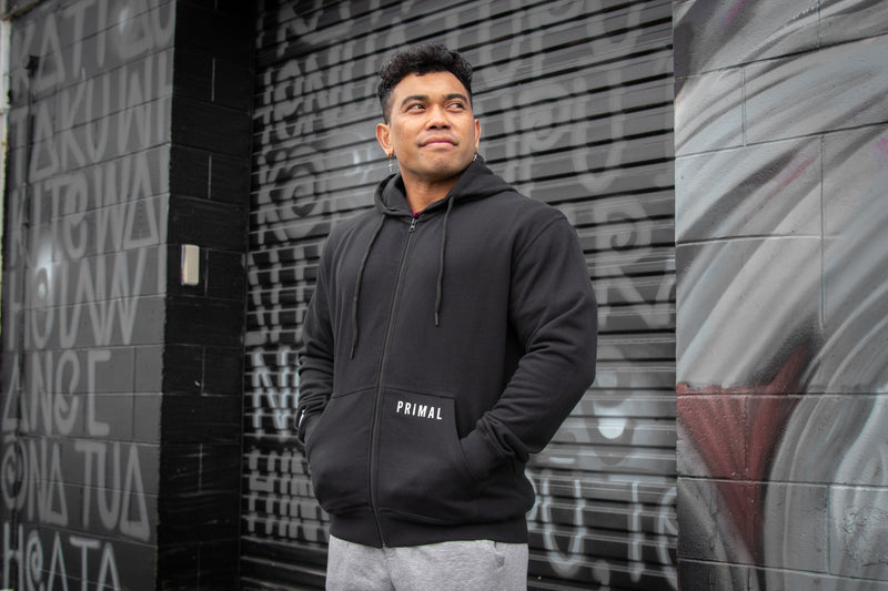 Heavy zipped terry hoodie