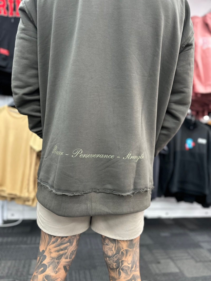Rough style zipped hoodie