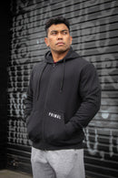 Heavy zipped terry hoodie