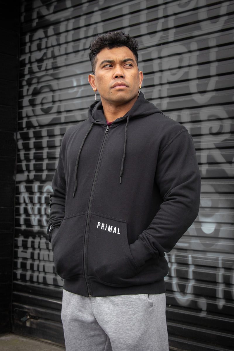 Heavy zipped terry hoodie