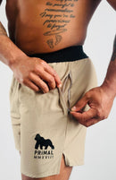 Elastic waistband primal shorts