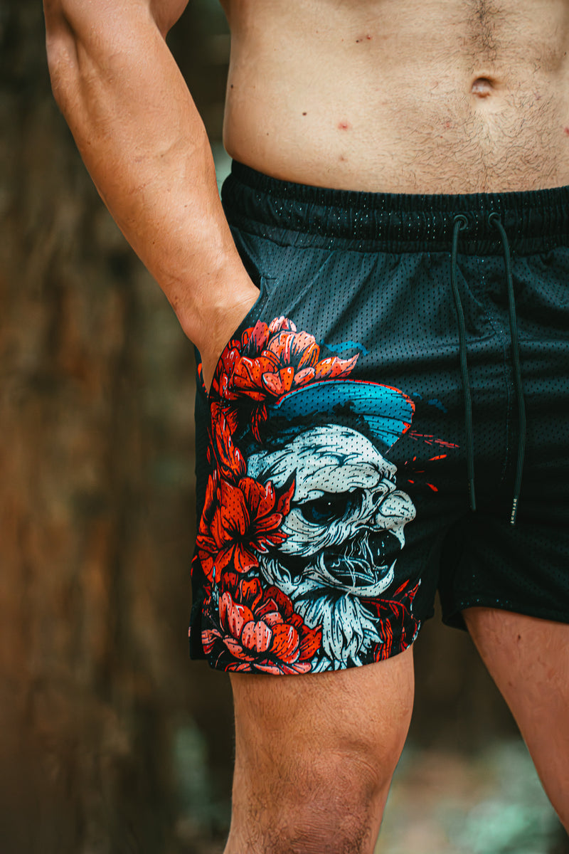 Sublimated superior double mesh shorts