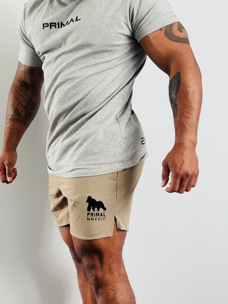 Elastic waistband primal shorts