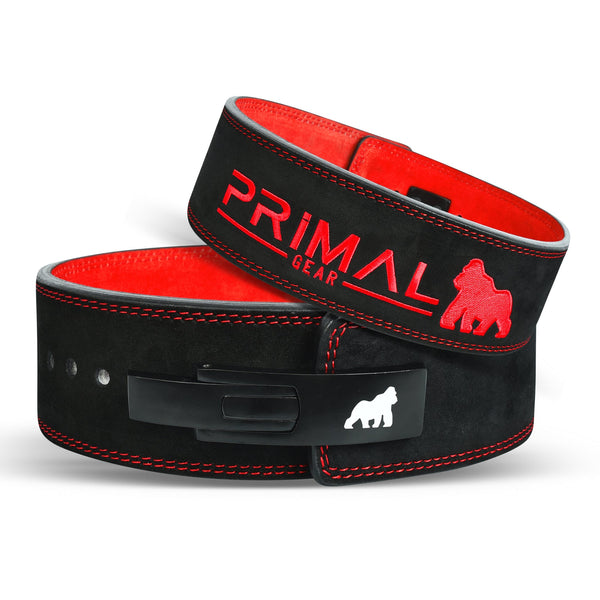 LEVER BELT BLACK WITH RED