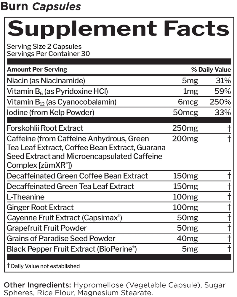 Rule1 Burn Thermogenic Weight Management 60 Caps