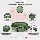 Military Green Embroidered leather belt (NEW)