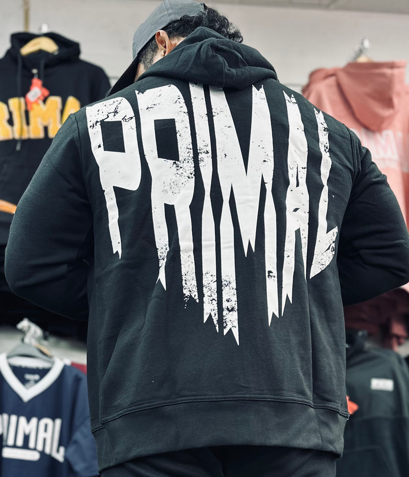 Heavy zipped terry hoodie