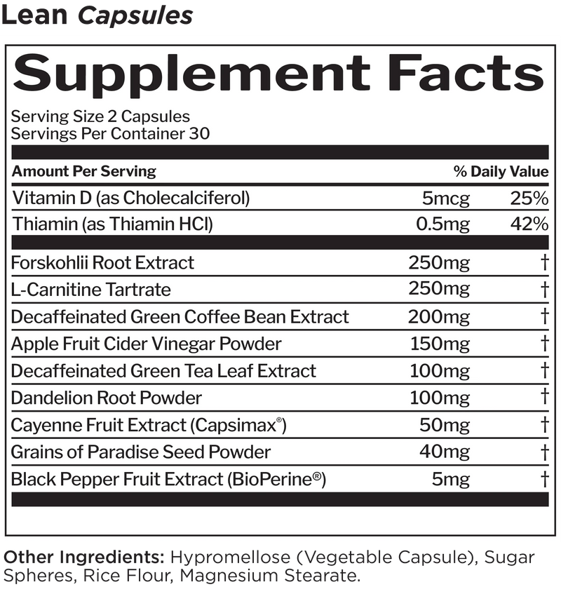 Rule1 Lean Non-Stim Weight Management 60 Caps