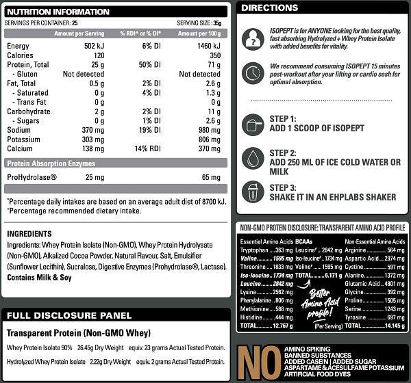 EHP LAB HYDROLYZED ISOPEPT