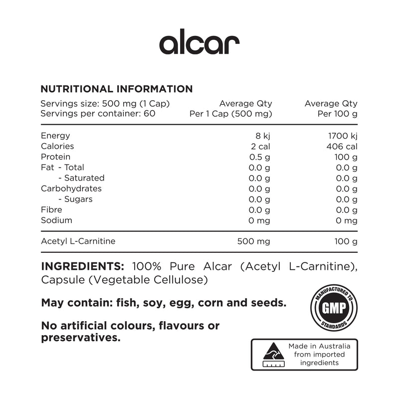 Switch Nutrition Essentials ALCAR (Acetyl L-Carnitine) Caps