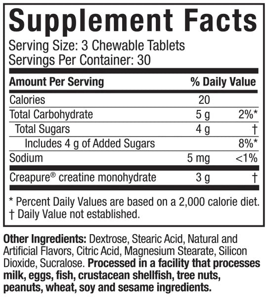 MuscleTech Creatine Chews 90 Chewable Tablets